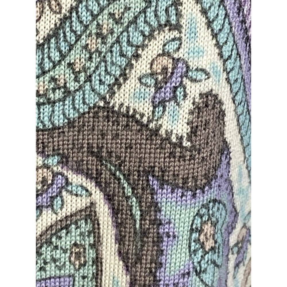 Talbots 100% Merino Wool Cardigan Sweater Women’s 2X Paisley Quiet Luxury Pretty - Picture 11 of 14